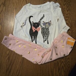Gymboree Kids  Set - White and Pink with Gold Stars 5/6